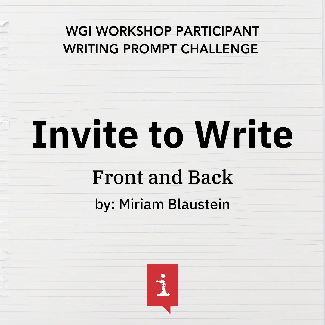 Invite to Write: Front and Back by Miriam Blaustein