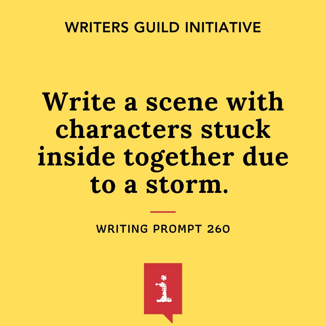 Write a scene with characters stuck inside together due to a storm.
